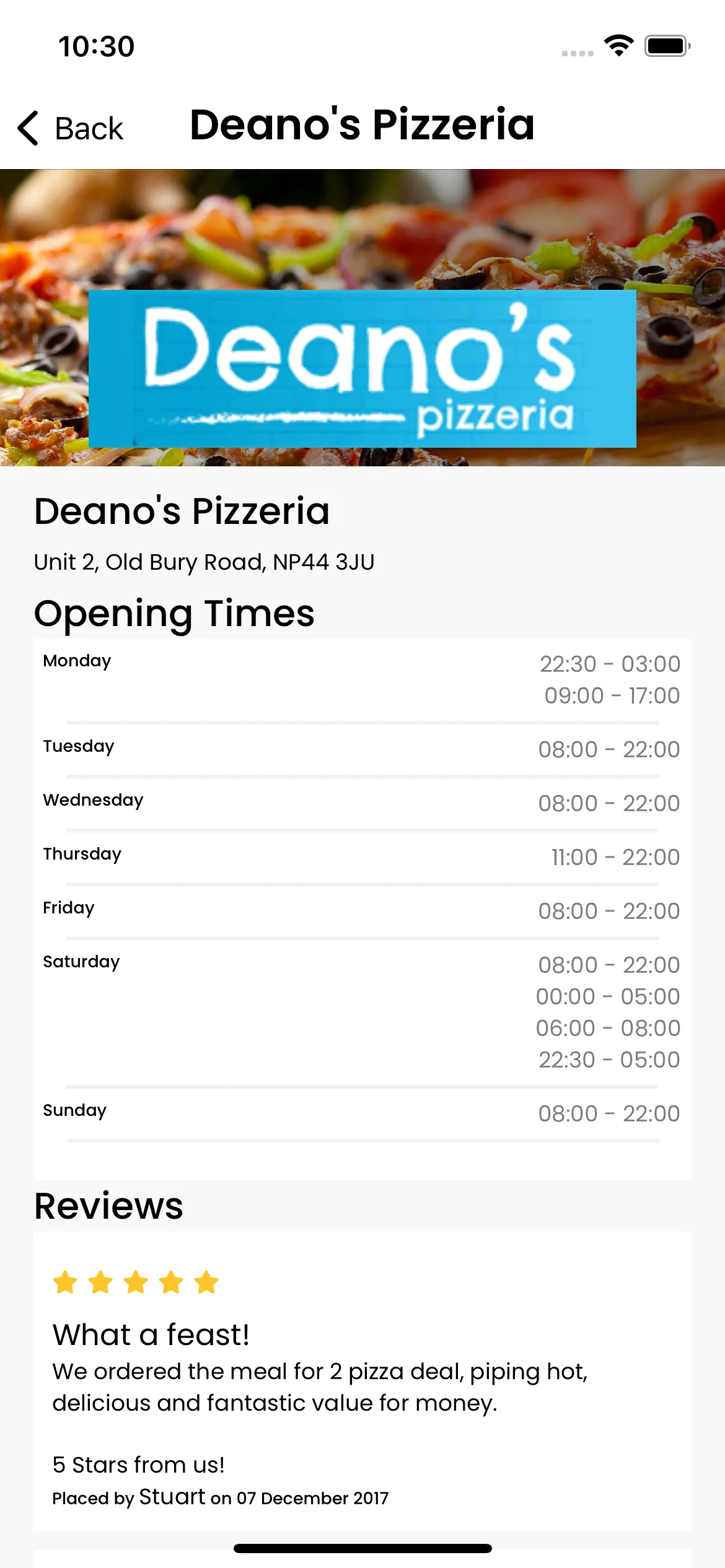 KUKD React Native app food item customization and options screen